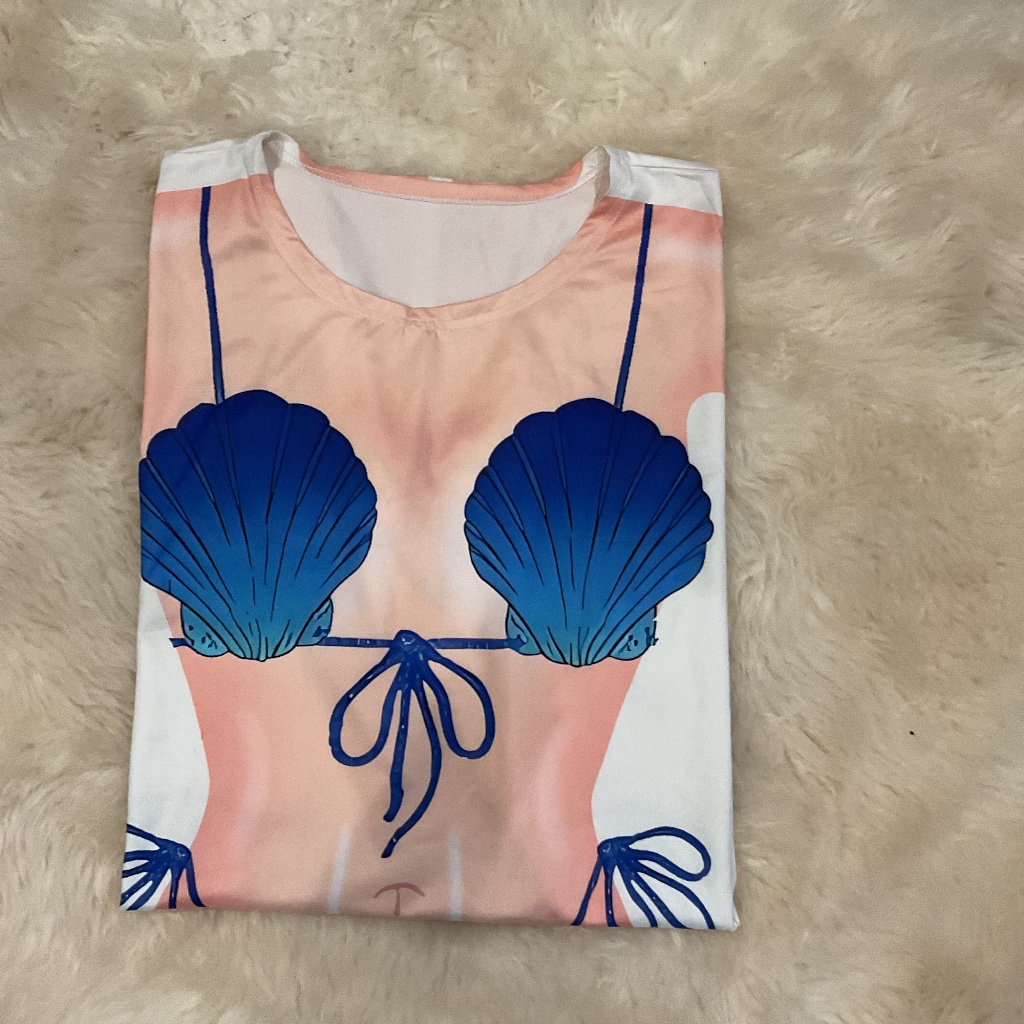Lady Swimsuit Bikini Short Sleeved Shirt